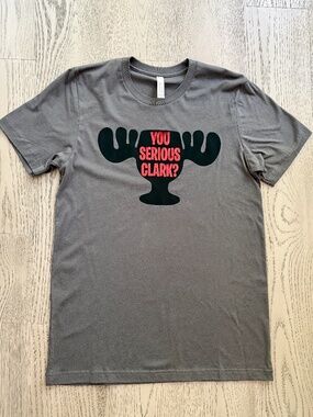 Griswold, Christmas Vacation, T-Shirt, You Serious Clark? Mens Tshirt, Grey, Med